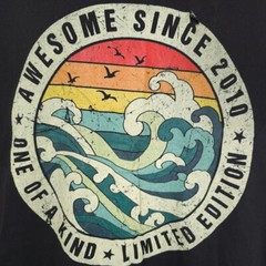 Rainbow Waves T Shirt Mens Size Large Black Awesome One Of A Kind Limited