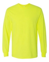 Long Sleeve Custom Printed LOGO/TEXT Shirt Safety Orange – Safety Green