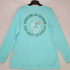 NEFF SKELETON SHIRT MENS XL GREEN BLUE LONG SLEEVE PUSHING UP DAISIES NWT