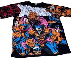 X-Men AOP All Over Print T-Shirt Street Couture Tagged L Black Marvel Comic