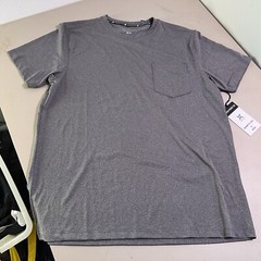 Kenneth Cole Slim Tech Pocket Tee Crew 4 Way Stretch Active Shirt Gray Mesh NWT