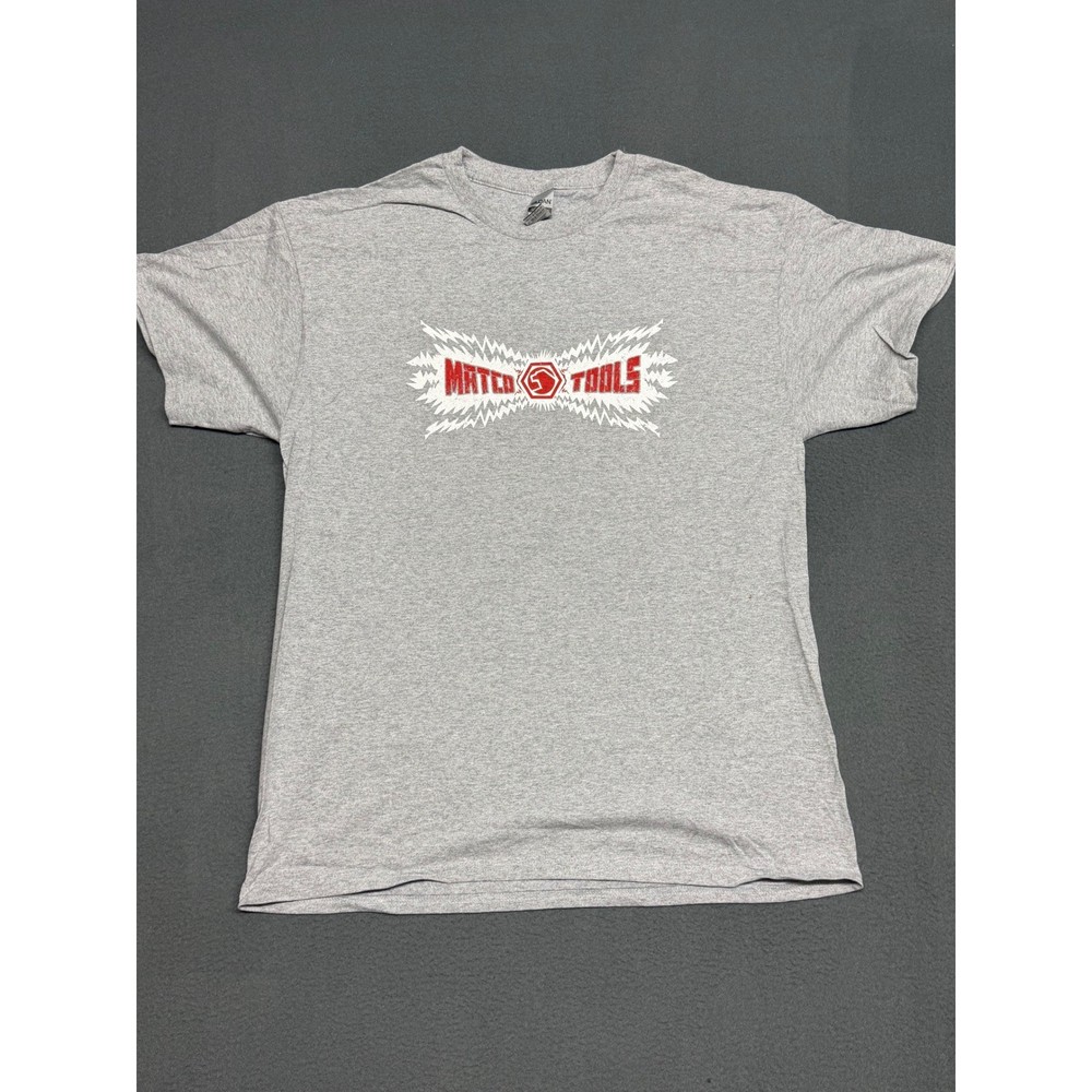 NEW Matco Tools Mens Large Grey Graphic T-Shirt Short Sleeve Cotton Wrench Logo