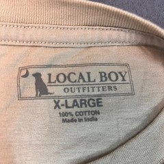 Local Boy Outfitters Men’s XL Short Sleeve Beige T Shirt Chest Pocket Outdoor