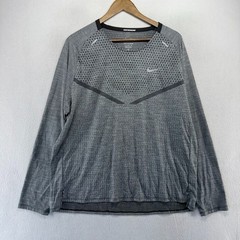 Nike Tech Knit Shirt Men’s XL Gray Running Lightweight Dri Fit ADV Vented Swoosh