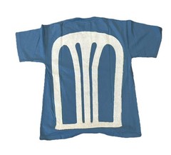 Bad Bunny DTMF T-Shirt Size Small Blue Plastic Chair Official Merch Puerto Rico