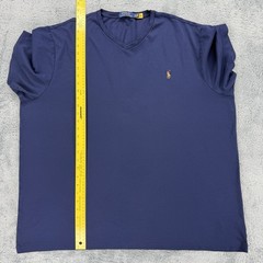 Polo Ralph Lauren Mens V Neck T Shirt Size 2XB Navy Blue Cotton