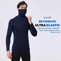 Performance Hoodie Long Sleeve T-Shirts, UPF 50+ Sun Protection Hooded Unisex