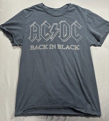 AC/DC Back In Black Graphic Print Short Sleeve T-Shirt