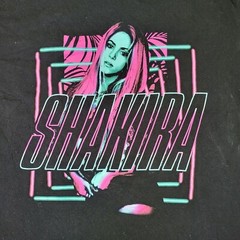 Shakira Shirt Mens Large Black Pink Pop Music Concert Spell Out Logo Old Navy