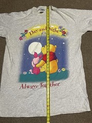 Vintage Disney Winnie The Pooh Sleep Shirt OSFA Day & Night READ STAINED Piglet