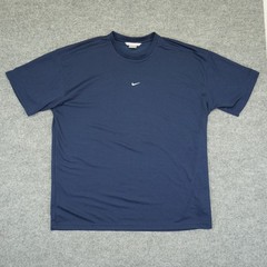 Vintage Nike Center Swoosh Men 3XL Navy Blue T Shirt 2000s Silver Tag Y2K