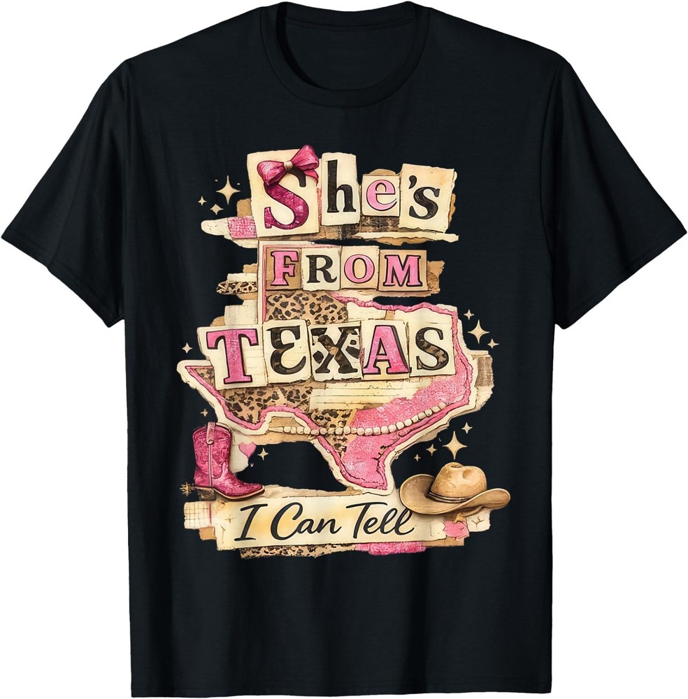 She’s from-Texas I Can Tell Retro Vintage Texas-Girl T-Shirt, Gildan T-Shirt