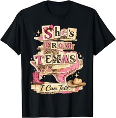 She’s from-Texas I Can Tell Retro Vintage Texas-Girl T-Shirt, Gildan T-Shirt
