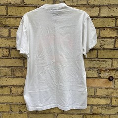Wisconsin Badgers Vtg Men’s L Neon Green Orange Single Stitch White T-Shirt USA