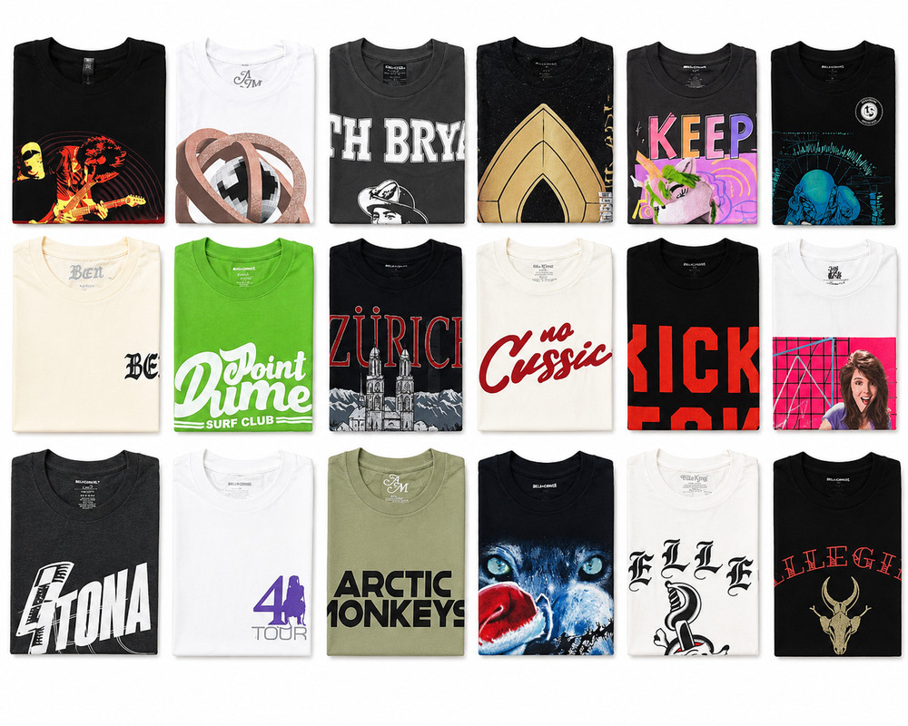 Lot of 5 Men’s Graphic T-Shirts Random Mixed Vintage Concert Tour Streetwear New