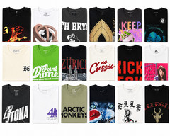 Lot of 5 Men’s Graphic T-Shirts Random Mixed Vintage Concert Tour Streetwear New