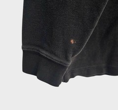 Carhartt Black Waffle Knit Thermal Shirt Mens Tall L Spell Out Logo Vintage K253