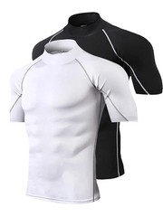 Compression T-Shirt Men’s Bodybuilding Short Sleeve Workout Gym Training Tee