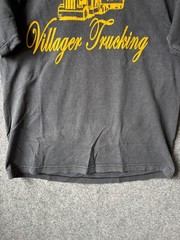 Villager Clothing Trucking Mens Medium T-Shirt Top Graphic Print Logo Black Grey