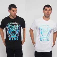 Victorious Men’s Iridescent Foil Tiger King Graphic T-Shirts S ~ 5XL TS7318