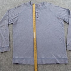 Vince Shirt Mens Extra Large Blue Henley Long Sleeve Lightweight Button