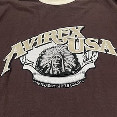 Avirex USA Vintage Y2K Wolfpack Native American Headdress T-Shirt Mens Size XL
