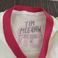 Tim McGraw Standing Room Only Tour T Shirt Small 70’s Style Cream Ringer T-shirt