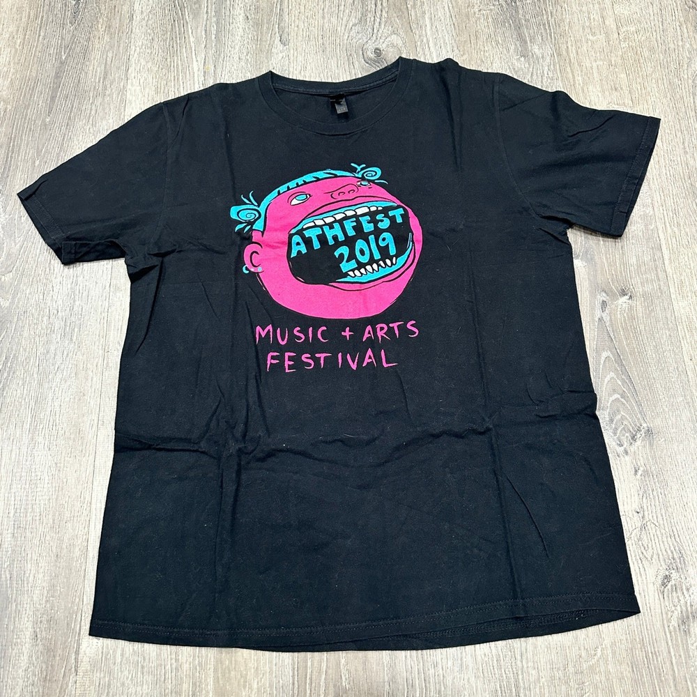 Athfest Music Arts Festival 2019 Black Graphic Summer Rock T Shirt Mens Large