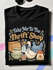 Take Me To The Thrift ShopT-Shirt, Minimal Aesthetic Tshirt, Cute Thrift Cup Tee