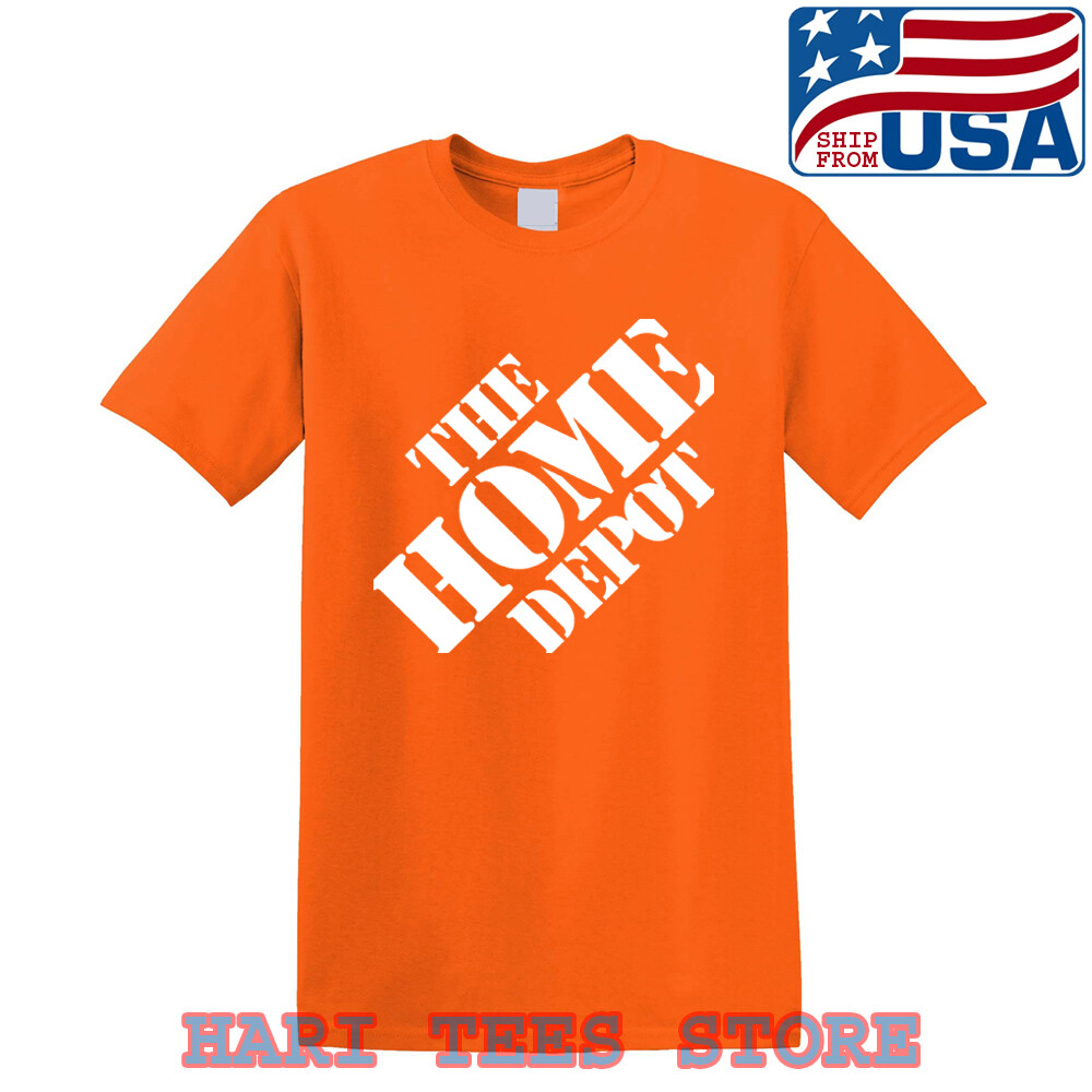 The Home Depot Store Men’s Orange T-shirt Size S to 5XL