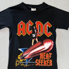 VTG ACDC T-Shirt Mens S Heat Seeker World Tour Single Stitch USA LICENSED 80s