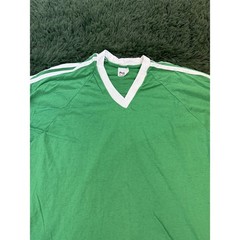 Vintage Stedman Men’s XL Green V-Neck T-Shirt 50/50 Poly Cotton Made in USA