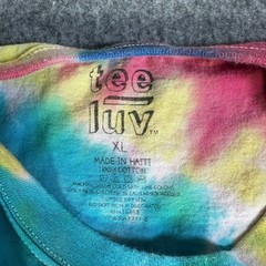 Tee Luv Mens Chillin Smiley Face Sun Tie Dye Graphic T-Shirt XL Multicolor