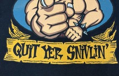 90’s Bad Boy Club – Quit Yer Snivlin’- Bold Graphic Long Sleeve T Shirt XL Black