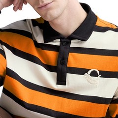 PUMA Carrots X Collared Long Sleeve Pullover Shirt Mens Orange, White Casual Top