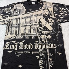 King David Kalakaua Last King of Hawaii Shaka Active T-Shirt Mens Large Black