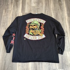 Vintage Pow Mia Biker Motorcycle T-Shirt Men’s Size 2XL Long Sleeve Grunge Y2K