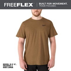 Milwaukee Men’s X-Large Brown Cotton/Polyester Short-Sleeve Hybrid Work T-Shirt