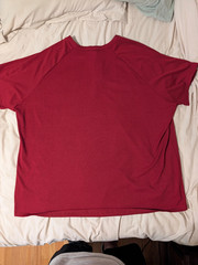 Evervibe Men’s Big & Tall Ribbed Henley Shirt – SS Raglan Tee 5X (Wine Red)