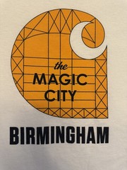 Carhartt Pocket Tee Small Mens Magic City Birmingham Alabama Logo Graphic Loose