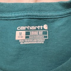 Carhartt Men’s Long Sleeve Logo Shirt Green Size M Loose Fit TK0231-W Workwear