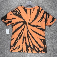 Mighty Fine Mens Orange Black Tie Dye Skeleton Graphic T-Shirt Live Best Life M