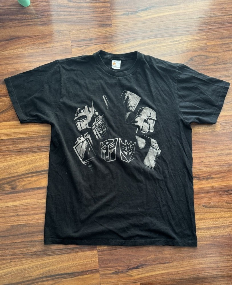 Transformers 2007 Hasbro Movie Promo Tee Shirt T-Shirt Optimus Prime Megatron