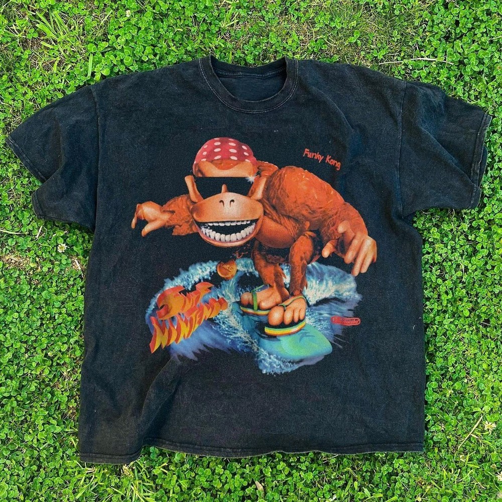 1995 VINTAGE FUNKY KONG SURF PROMO BLACK T-SHIRT