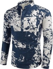 COOFANDY Men’s Cotton Linen Henley T-Shirt Long Sleeve Hippie Casual Beach 2XL