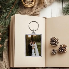 12pcs Acrylic Photo Frame Keychain Holder 2X3 Inch Blank Picture Insert Keyring