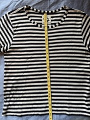 VERDARM Cropped Boat Neck Striped Short-Sleeve Top T-Shirt Sz 3 – S/M