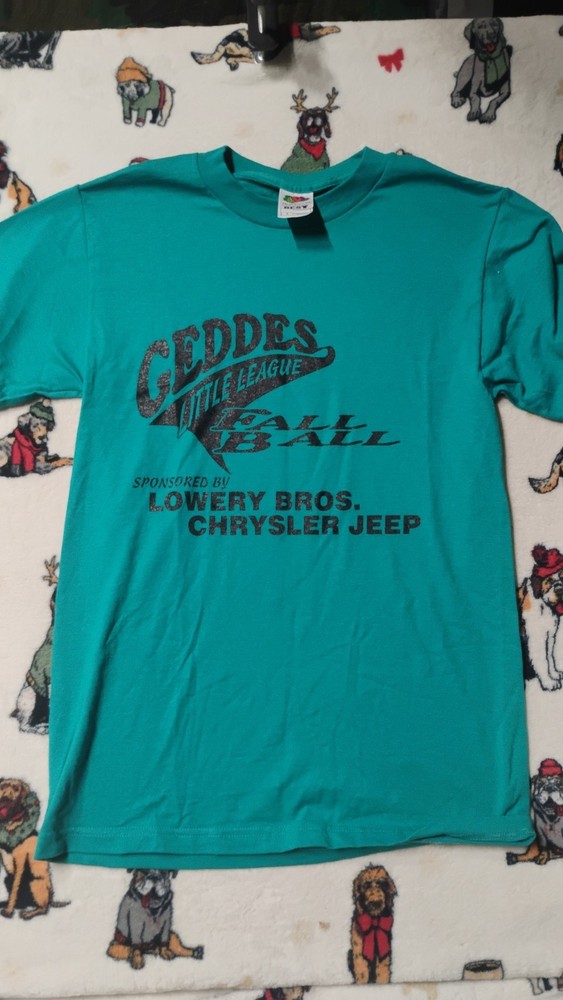 Fruit of the Loom Best Teal Sports Graphic Print Men’s S Crew Neck T-Shirt
