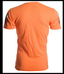 ARCHAIC by AFFLICTION Orange FAITH Short Sleeve Slim Fit Y2K T-shirt NWT