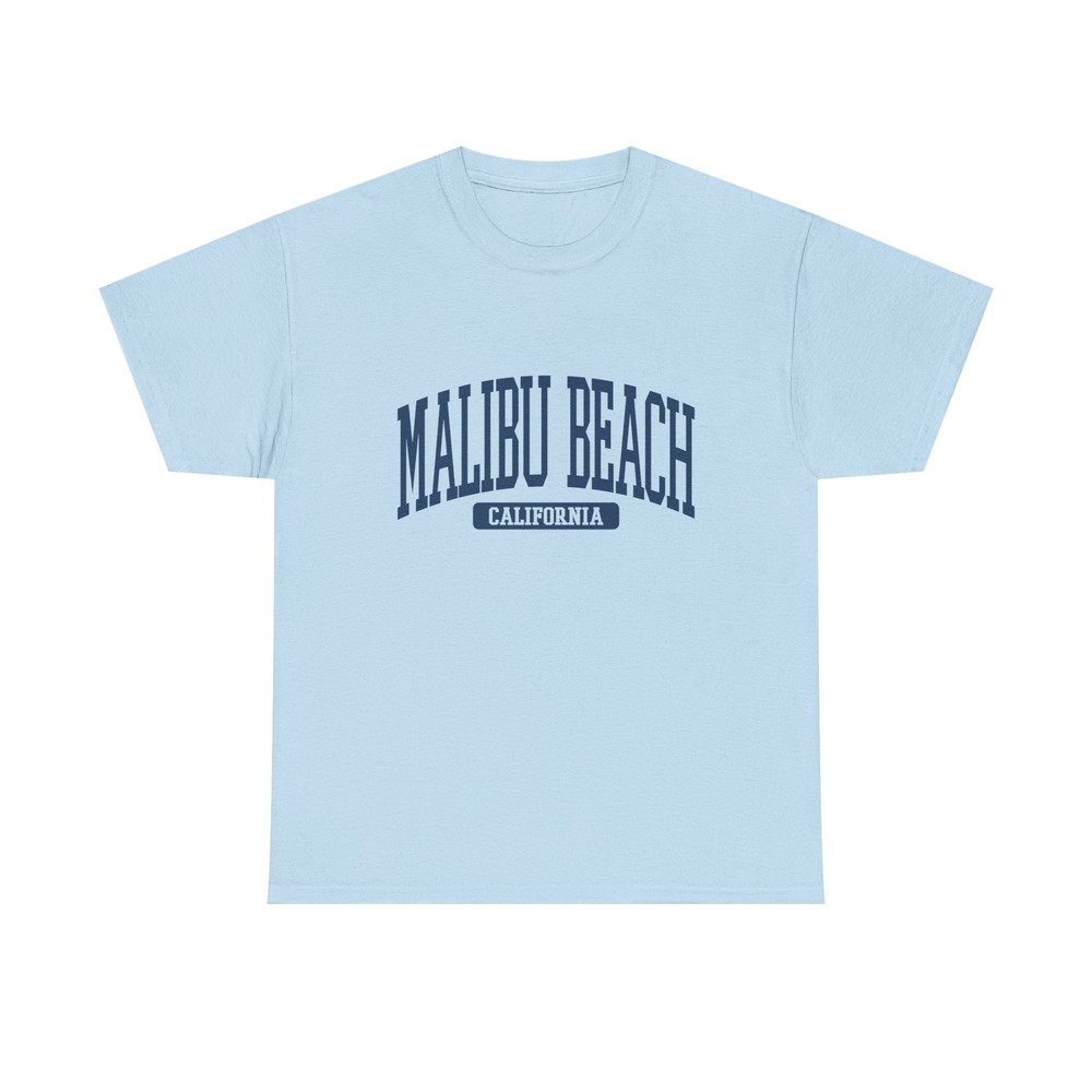 Malibu Beach California Souvenir Beach, Retro, Minimalist T-Shirt Light Blue